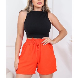 Shorts Feminino Tecido Duna Moda Blogueira Verão em Oferta na Shopee
