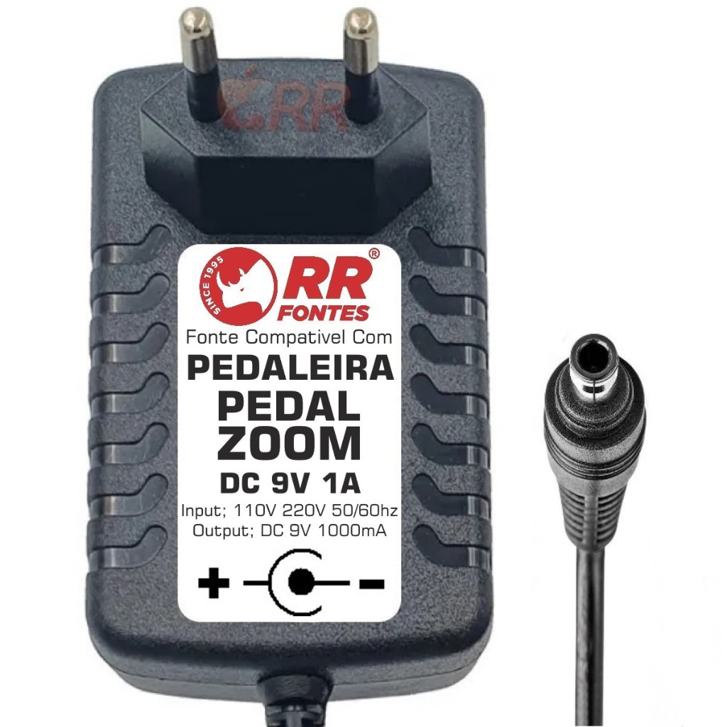 Fonte Carregador P/ Pedaleira Zoom G1 G2 G3 G5 9v 1a Bivolt