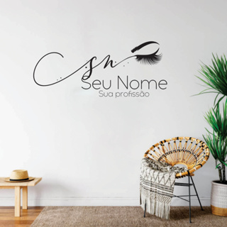 Adesivo de logotipo para parede Personaliado para lash designer cilios em Oferta na Shopee
