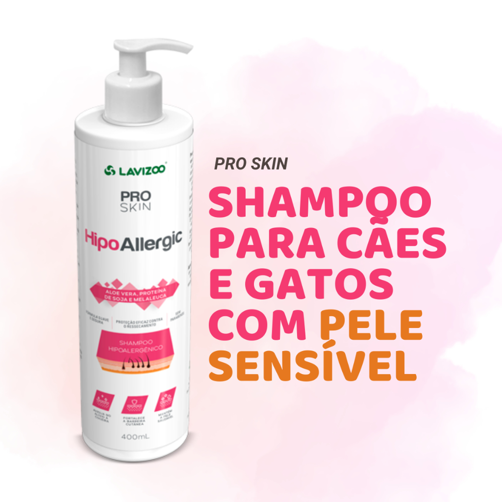 Shampoo Hipoalergênico Pet Pele Sensivel Hipoallergic Lavizoo 400ml