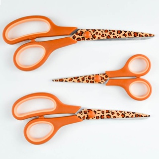 Kit Com 3 Tesouras Decoradas para Corte e Costura, Artesanato, Patchwork e Papelaria em Aço Inoxidável - ONÇA em Oferta na Shopee