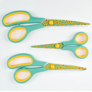 Kit Com 3 Tesouras Decoradas para Corte e Costura, Artesanato, Patchwork e Papelaria em Aço Inoxidável - GIRASSOL em Oferta na Shopee