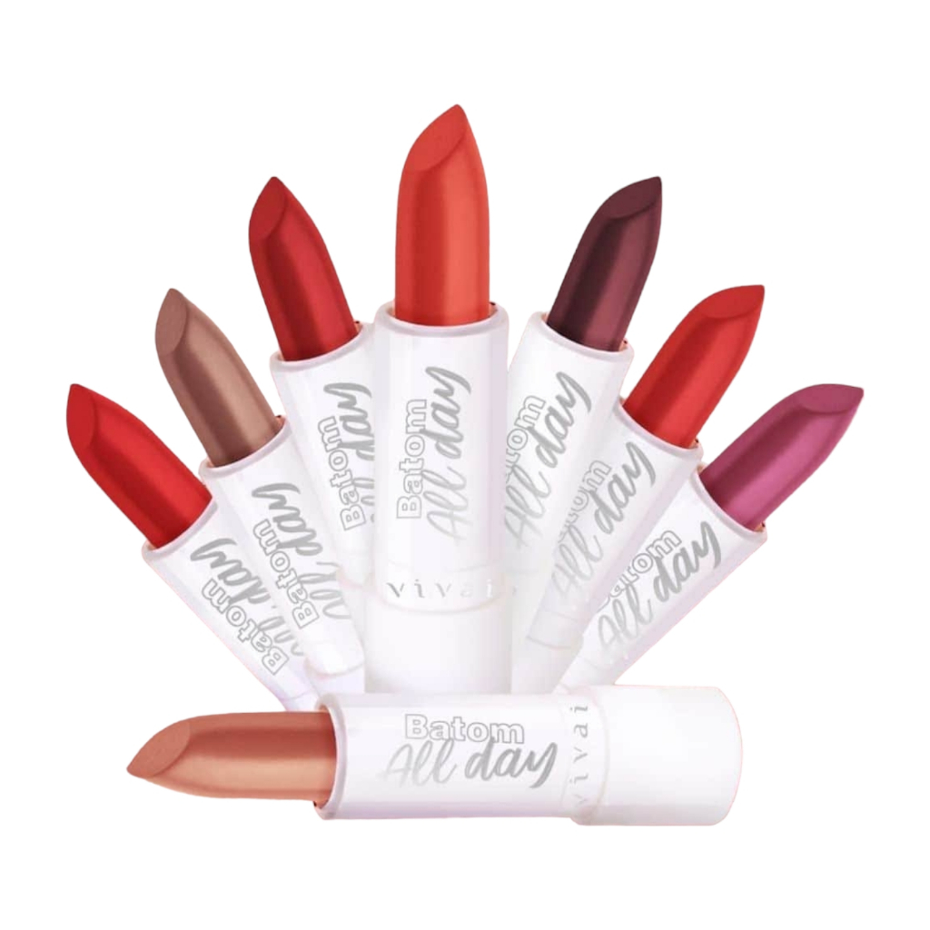 Batom Matte Bastão All Day Vivai Kit C/8 Unid em Oferta na Shopee