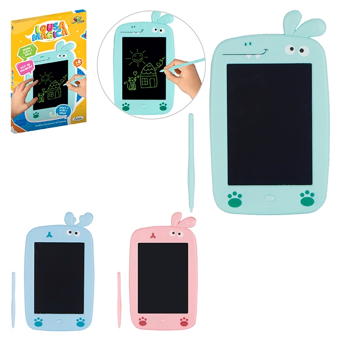 Lousa Cachorrinho Infantil Mágica 3d 29Cm Tablet Desenhar, Escrever e Apaga Desenhos Colorido