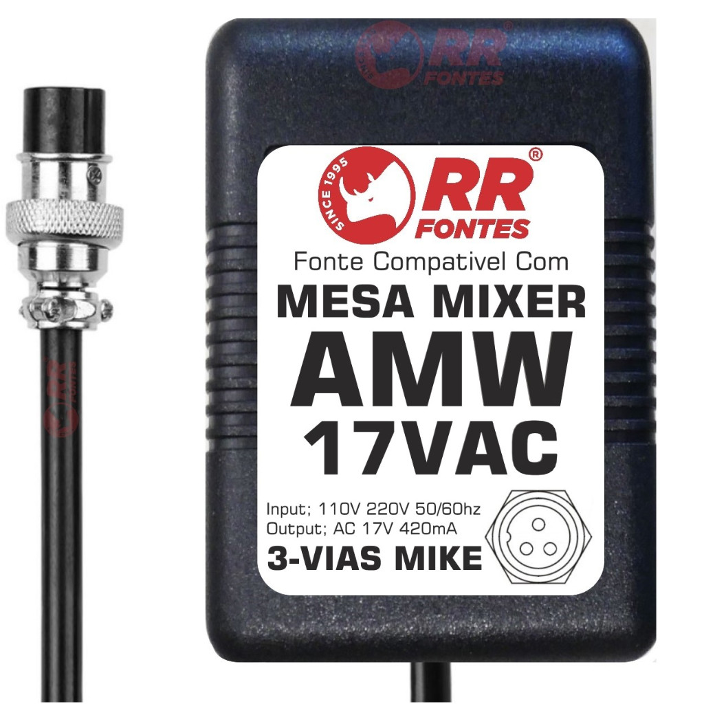 Fonte Ac 17v 0.42a Para Mixer Amw K8 V2 E K16 V2