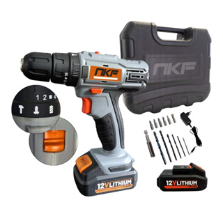 Parafusadeira Furadeira de Impacto e 2 Baterias 12V e 13 Acessórios FPI12X2 NKF em Oferta na Shopee