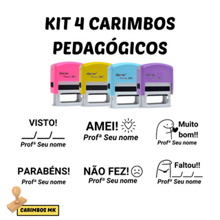 CARIMBOS PEDAGÓGICO: PROFESSOR, ESCOLA, MATERIAL ESCOLAR em Oferta na Shopee
