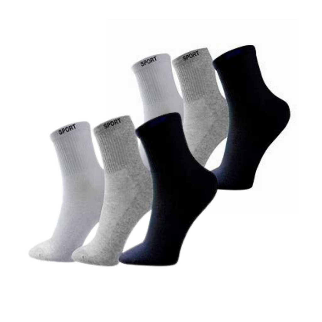 Meia Cano Alto Masculino Sport 100% Algodão Kit c ...