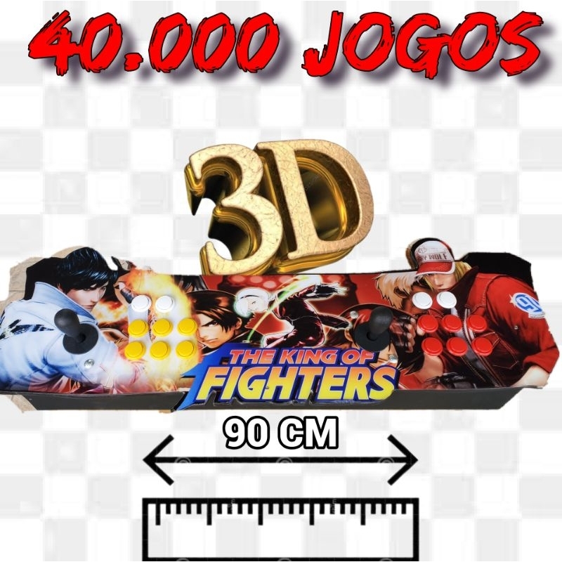 Controle Duplo 40.000 Jogos Arcade 3D com maior tamanho