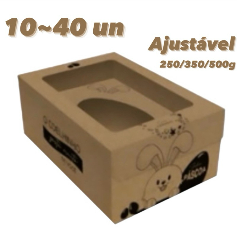 10~40 CAIXA OVO DE PASCOA COLHER AJUSTAVEL 3X1 250G/350G/500G - 19,5x13,5x8cm - KRAFT VARIAÇÃO em Oferta na Shopee
