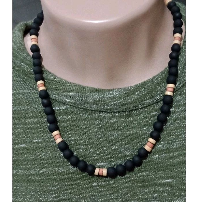 Colar madeira e miçangas, masculino, rústico, Caiçara,Hip Hop, elegance artesanato