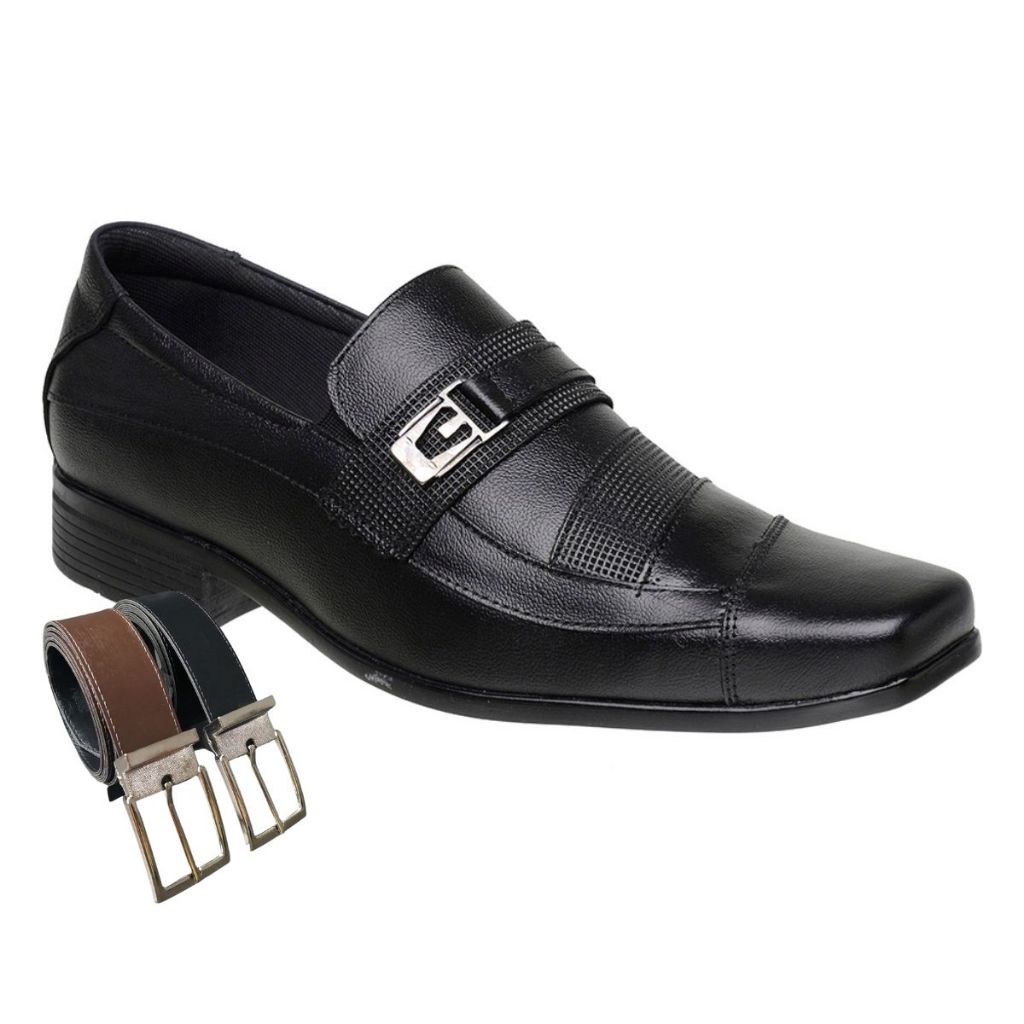 Sapato Social Masculino Casual Calce Facil Confortavel + Cinto