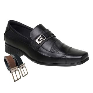 Sapato Social Masculino Casual Calce Facil Confortavel + Cinto