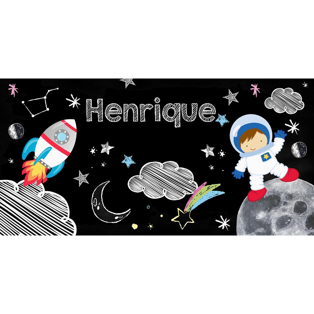 Painel banner festa so um bolinho decorativo astronauta foguete espaço lua sol