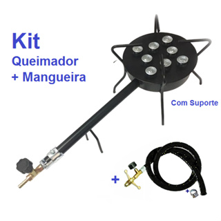 Kit Queimador De Mesa C/ Mangueira Alta Pressão 8 Caulins em Oferta na Shopee