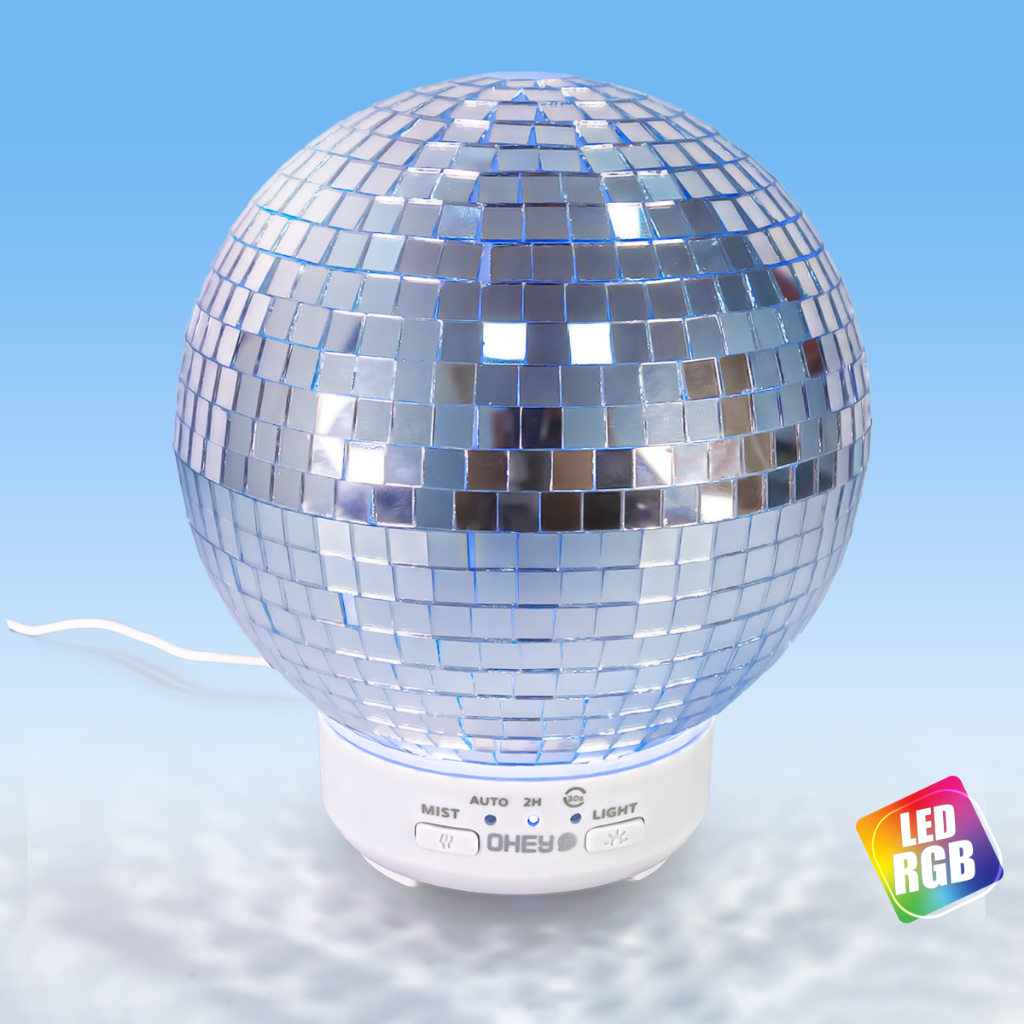 Umidificador Aromatizador de Oleo Ultrassônico Globo Retro com LED RGB Pulverizador de Nevoa Ar USB