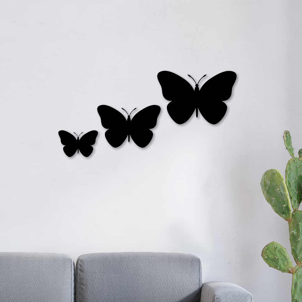 Quadro de Parede em MDF 3mm Borboleta 3 peças em Oferta na Shopee