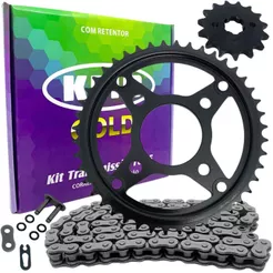 Kit Relação Cg Titan 150/fan 150 Todos os anos Kmc C/Retentor - 80465 Coroa/Pinhão/Corrente Em Aço