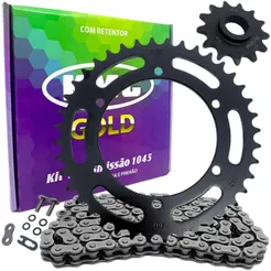 Kit Relação Transmissão KMC XT250 TENERE - Completo Em Aço 1045 Coroa Pinhão e Corrente Com Retentor