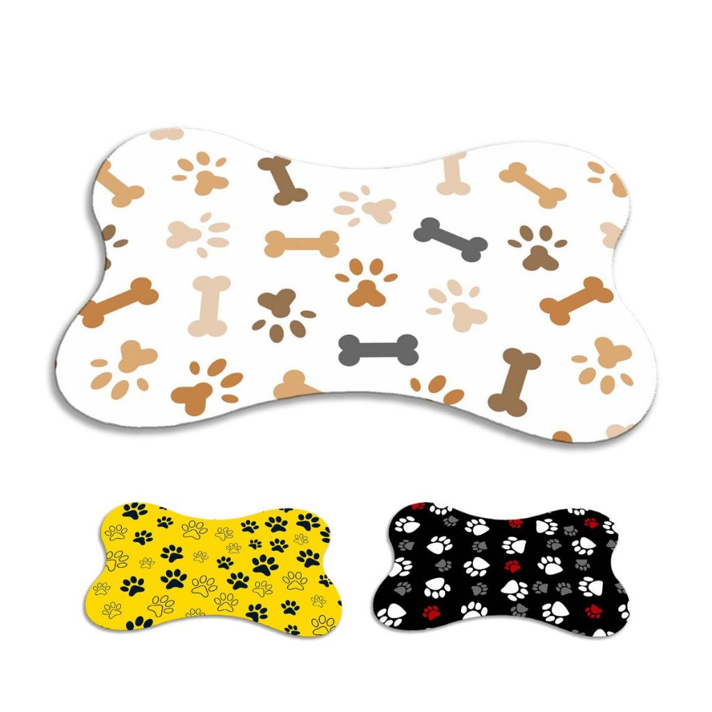 Kit 3 Tapete Pet Patinha Para Comedouro Osso 46x36