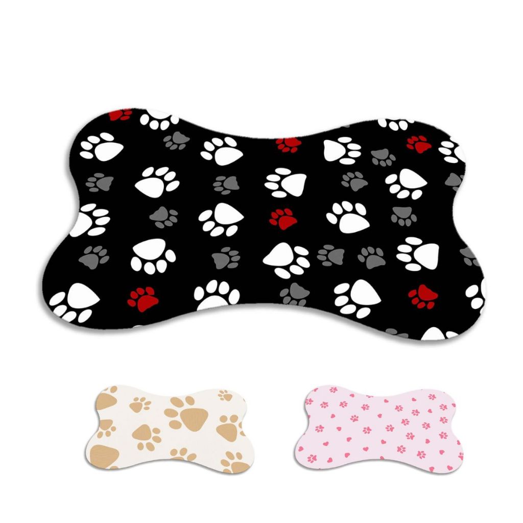 Kit 3 Tapete Pet Para Comedouro Osso 46x30