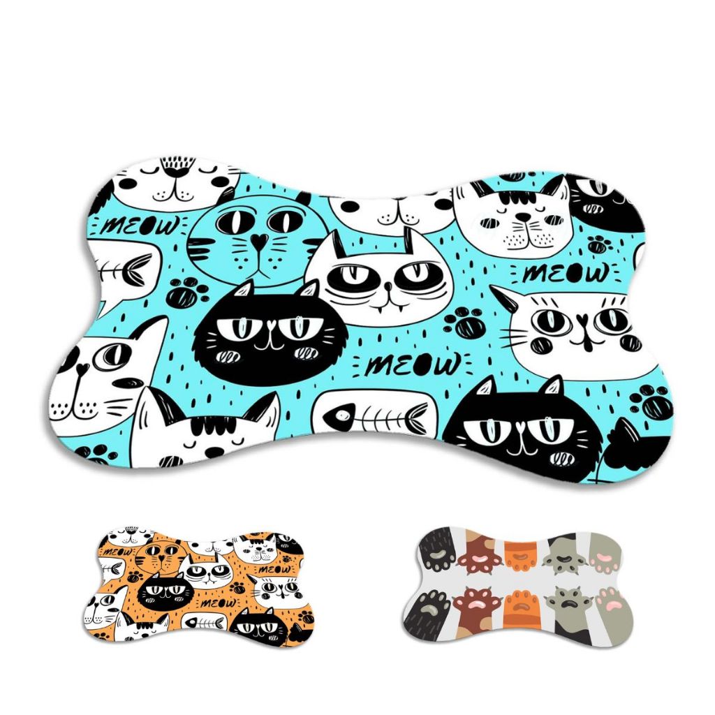 Kit 3 Tapete Pet Para Comedouro Osso 46x36