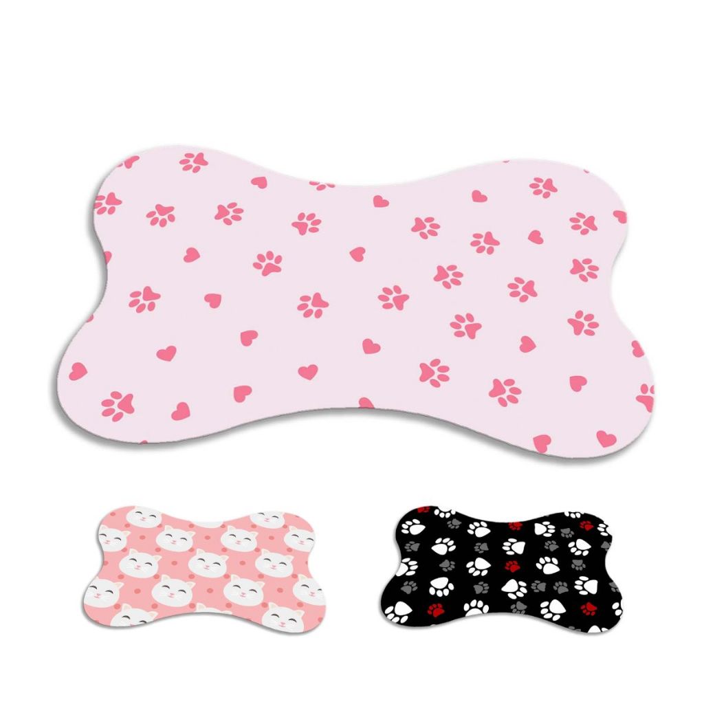 Kit 3 Tapete Pet Para Comedouro Osso 46x30