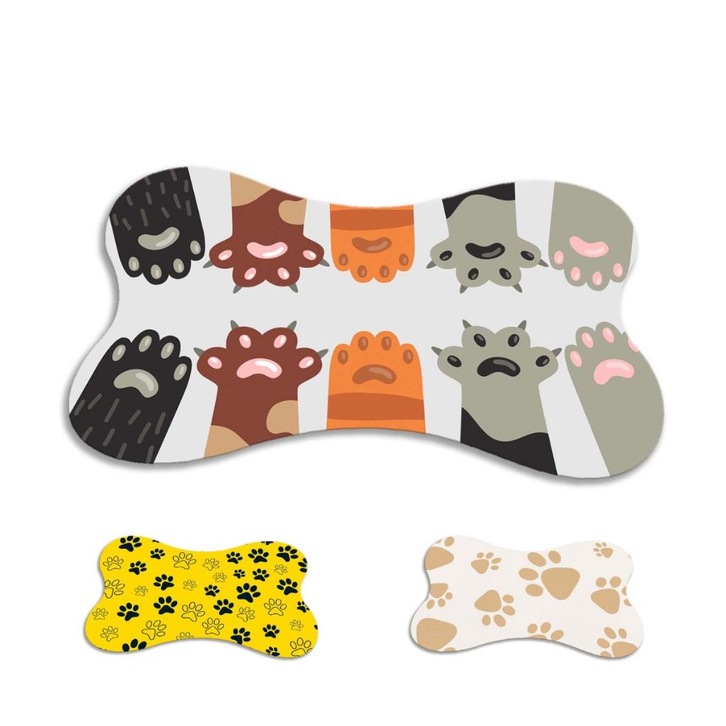 Kit 3 Tapete Pet Para Comedouro Osso 46x30