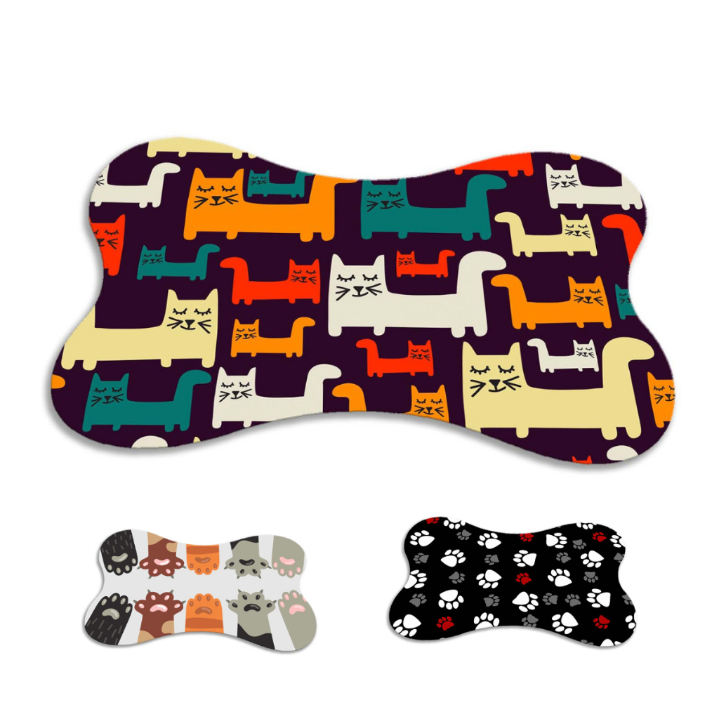 Kit 3 Tapete Pet Para Comedouro Osso 46x30