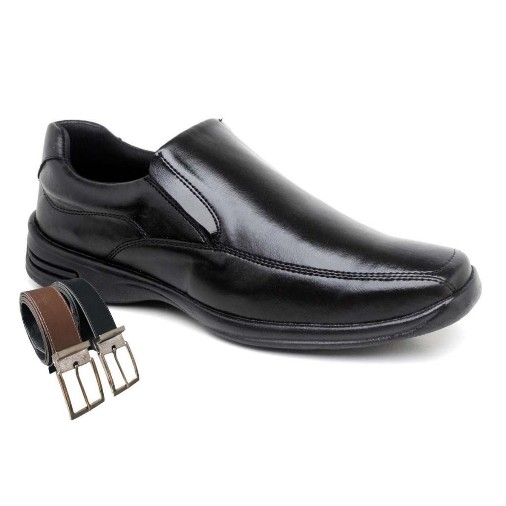 Sapato Social Conforto Masculino Liso Macio Elegante + Cinto