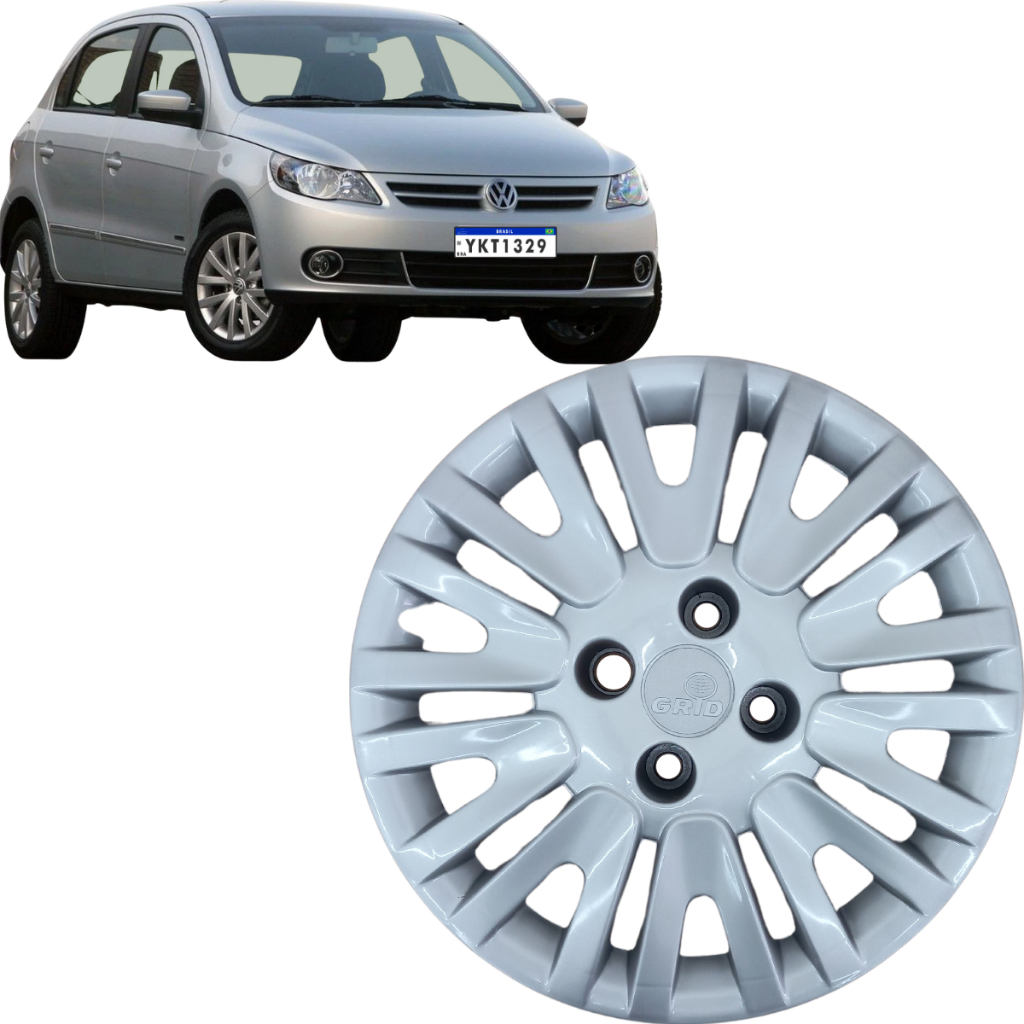 alota Grid Aro 14 Prata Cubo Alto Gol G5 Power 2009 a 2010 - Spare Parts and Accessories for Vehicles