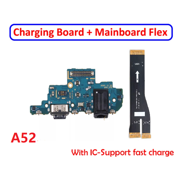 Flex Sub Placa Mãe Main Lcd +Placa Conector De Carga Usb Compatível A52 A526