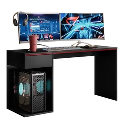 Mesa Gamer Cabe 2 Monitores com Gaveta Suporte CPU Home Office 136cm Black Friday Movelove