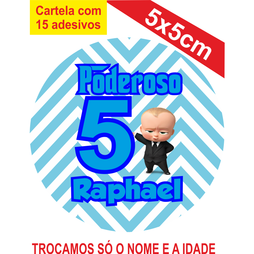 Adesivos Poderoso Chefinho Personalizados 5x5cm Festa Aniversário Lembrancinha