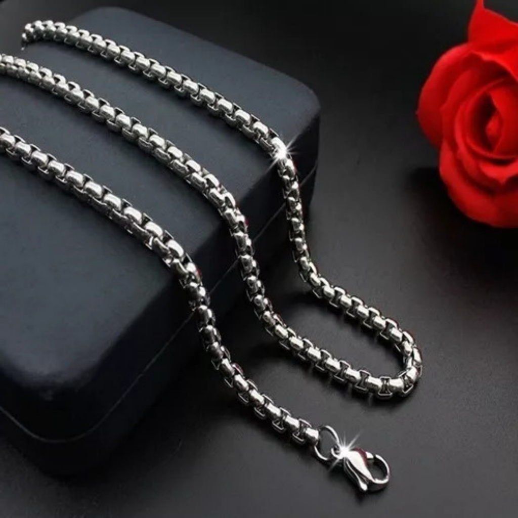 Corrente Cordao Masculino 60/ 70cm Fina Aço Inox Prata Colar Correntinha