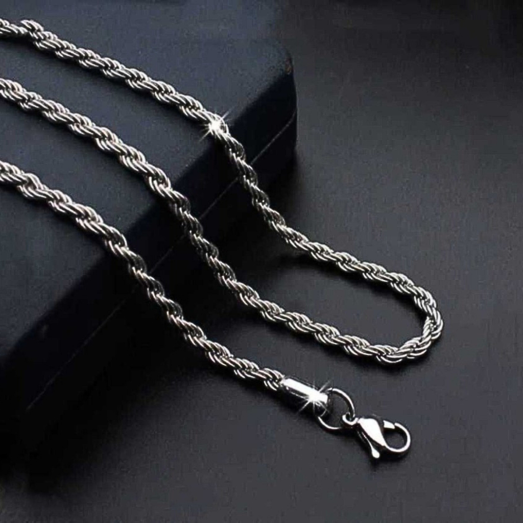 Corrente Masculina Fininha  Aço Inox Prata Polida Brilhante Não Escurece Não Enferruja Colar Cordão em Oferta na Shopee