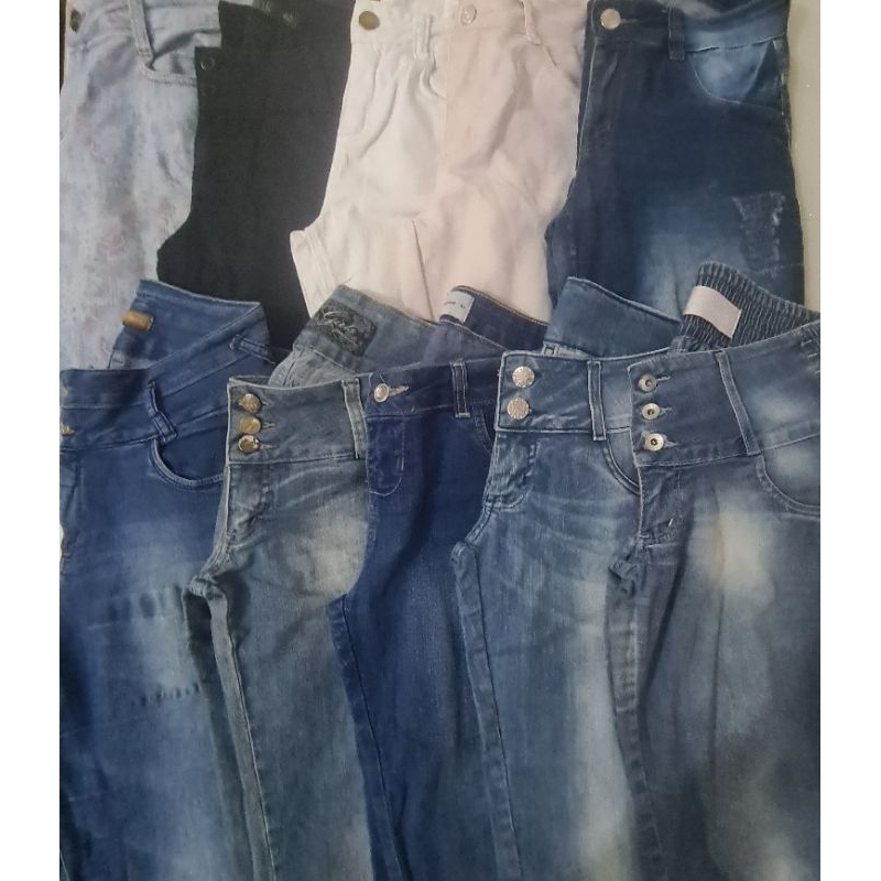 Lote de Calças Jeans Feminina Tamanho 42 Lote com 5 Calças