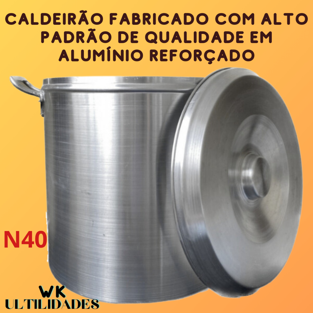 Caldeirão De Aluminio Hotel Panela Grande para Restaurante N 40 50 Litros
