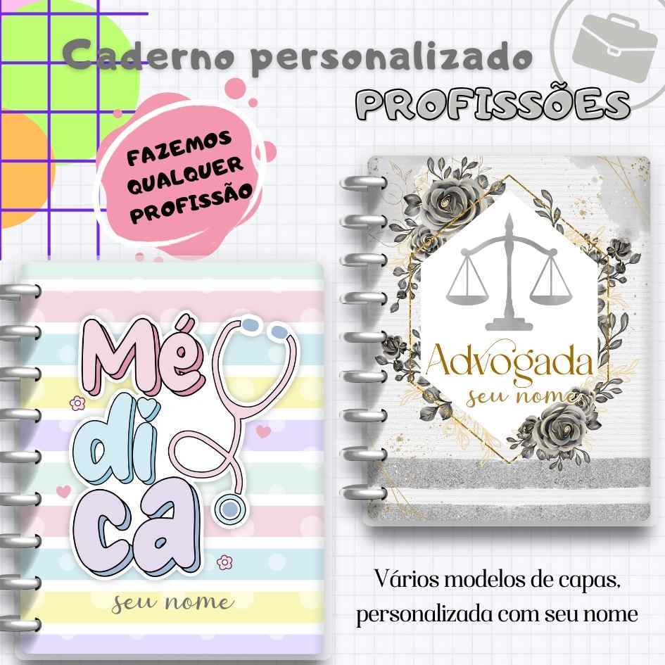 Caderno de discos profissão 3 tamanhos fazemos qualquer profissão em Oferta na Shopee