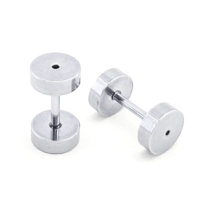 Detalhes do Brinco Falso Alargador 6mm Unissex Aço Cirúrgico Masculino Feminino