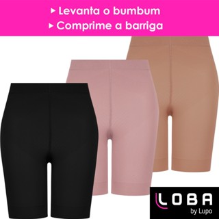 Kit 3 Shorts Modelador Lupo Cinta Abdominal Diminui Barriga Levanta Bumbum Bermuda Emagrecedora Calcinha Sinta