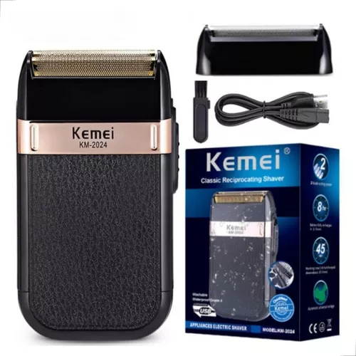 Maquina de barbear ORIGINAL Kemei - Barbeador Elétrico sem fio - Maquina de Cortar Cabelo Classic Shaver Km 2024 - Bivolt