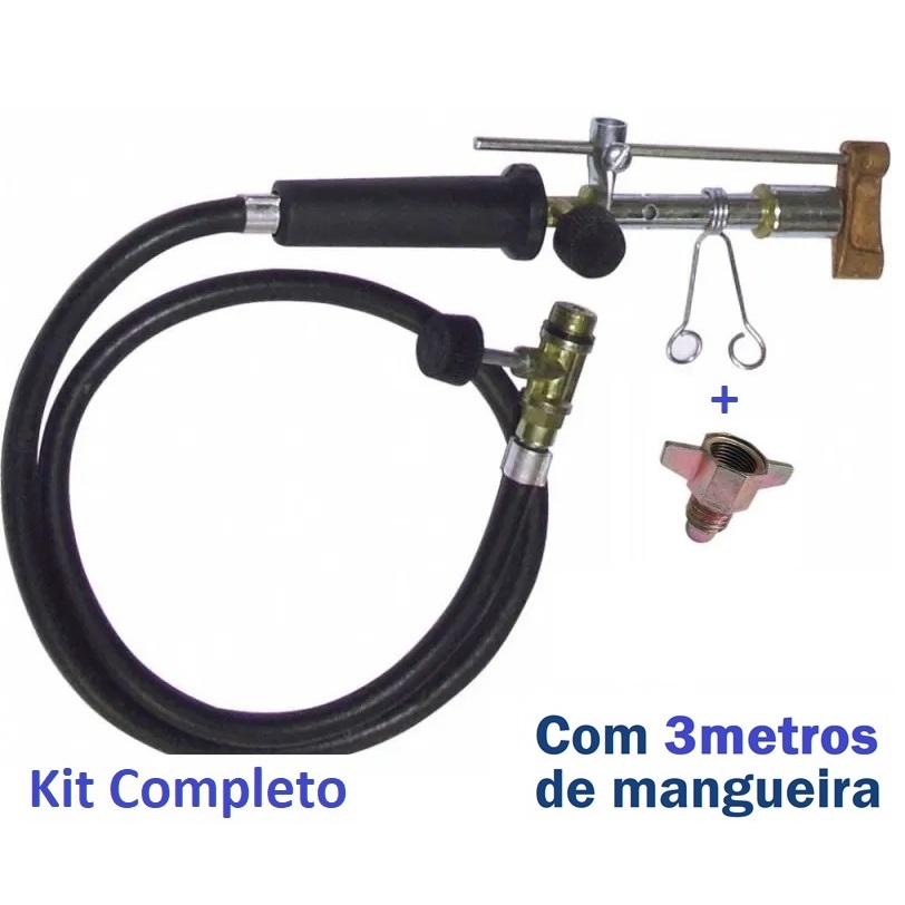 Maçarico Machadinha 3metros mangueira +Adaptador P13 Botijão