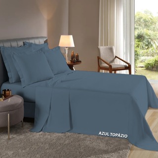Jogo de Lençol Casal 4 pçs 40 cm de Altura Confort Abas Percal Flex 400 Fios -  EXTRA ALTO em Oferta na Shopee