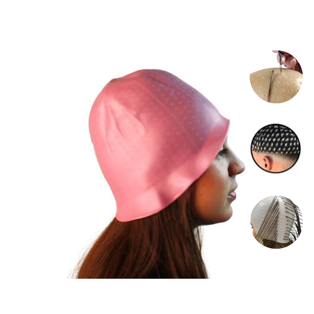Touca para Mechas, Luzes e Reflexo do Cabelo Romana Rosa + Agulha (escolha a sua)