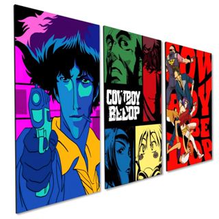 kit 3 Quadro Decorativo Anime Cowboy Bebop Quarto Sala Geek em Oferta na Shopee