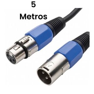 Cabo Microfone Xlr Canon Macho X Femea Balanceado 5 Metros