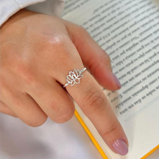 Anel Lótus Vazado Prata 925 Legítima em Oferta na Shopee