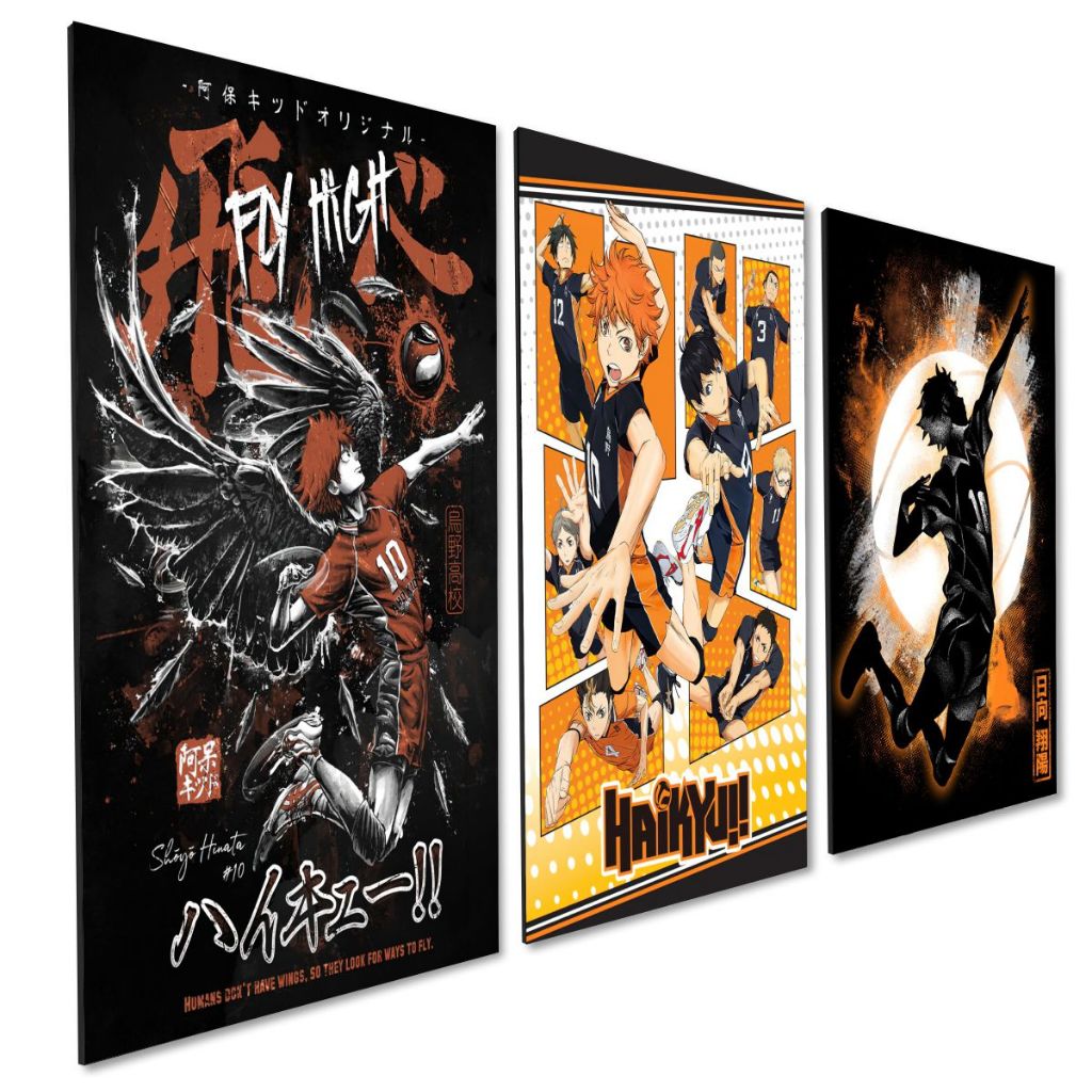 kit 3 Quadro Decorativo Anime Haikyu Quarto Sala Geek em Oferta na Shopee