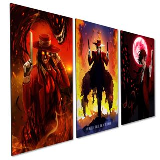 kit 3 Quadro Decorativo Anime Hellsing Alucard Quarto Sala Geek em Oferta na Shopee